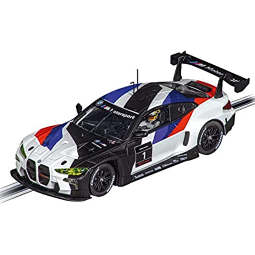 Carrera DIG 124 BMW M4 GT3 BMW M Motorsport No.1 | Slotcar Ready to Race | Ideal für Männer, Frauen, Kinder & Erwachsene | Nachbildung mit Frontlicht & Rück-/Bremslicht | Individuell Codierbar von Carrera