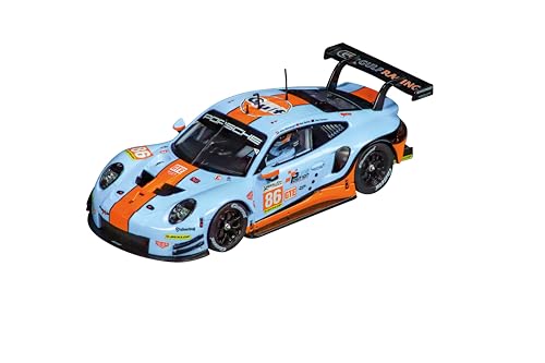 Carrera Evolution - 20027780 I Porsche 911 RSR "Gulf Racing, Mike Wainwright, No.86" Auto für Rennbahn | Rennbahnen und lizensierte Slotcars | Front & Rücklicht | Für Kinder ab 8 Jahren & Erwachsene von Carrera