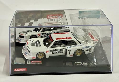 Carrera Evolution - 20027798 I BMW 320 Turbo Flachbau "Team Schnitzer, No.7" Auto für Rennbahn | Rennbahnen und lizensierte Slotcars | Front & Rücklicht | Für Kinder ab 8 Jahren & Erwachsene von Carrera