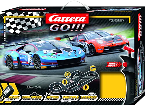 Carrera GO!!! GT Race Off Rennbahn-Set I Rennbahnen und lizensierte Slotcars | bis zu 2 Spieler | Für Jungs und Mädchen ab 6 Jahren & Erwachsene von Carrera