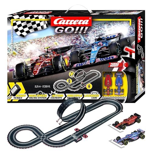 Carrera GO!!! Speed Competition Rennbahn-Set I Rennbahnen und lizensierte Slotcars | bis zu 2 Spieler | Für Jungs und Mädchen ab 6 Jahren & Erwachsene von Carrera