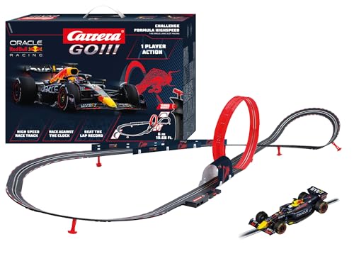 Carrera - 20068002 GO!!! Challenge Formula Racing Rennbahn-Set I Rennbahnen & lizensierte Slotcars | bis zu 1 Spieler | Für Kinder & Erwachsene I Slotcar Rennbahn Maßstab 1:43 Formel 1 von Carrera