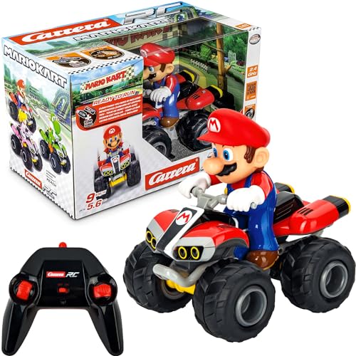 Carrera Mario Kart™, Mario - Quad ferngesteuertes Auto | Carrera RC | Offroad-Pistenaction | Maßstab 1:20 | Originale Nintendo-Lizenz | Bis zu 9 km/h | 30 min Fahrzeit | wiederaufladbarer Akku von Carrera