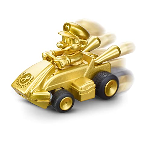 Carrera Mini RC Nintendo Mario Kart mit Gold Mario I Ferngesteuertes Auto ab 6 Jahren für drinnen & draußen I Mini Mario Kart Auto mit Fernbedienung zum Mitnehmen I Spielzeug für Kinder & Erwachsene von Carrera