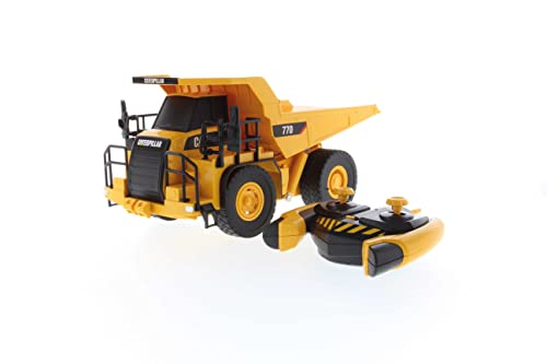 Carrera - 37023004 - Carrera RC 1:35 CAT 770 Mining Truck I RC Baustellenfahrzeug Offizielle CAT-Lizenz I Beweglicher Kipper I Robuste Bauweise & Lange Fahrzeit von Carrera