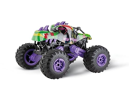 Carrera RC I Mega Wheel Dino RC I 360° Stunts Offroad Monstertruck mit Allradantrieb I 4WD Dual Motor & LED I Beleuchtung I Volle Fahr und Lenkfunktion für ultimative Kontrolle I Inklusive LiFePo4 Akku von Carrera