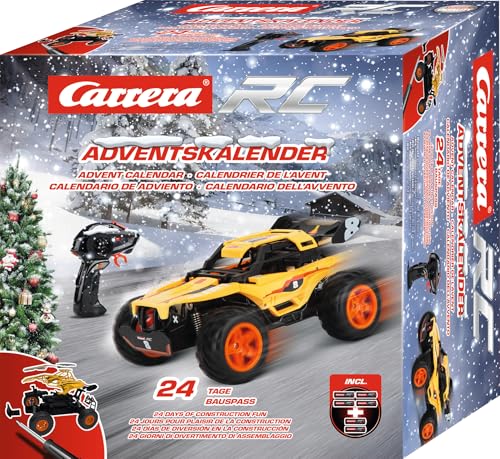 Carrera RC Adventskalender I Xmas Calendar Offroad I Adventskalender Bausatz mit 2,4GHz RC Buggy I 24 Tage Bauspaß I Volle Fahr- und Lenkfunktion I Vollgefedertes Fahrzeug von Carrera