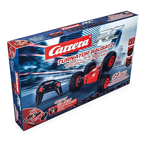 Carrera RC Bausatz-Set 2,4GHz Turnator mit LED-Lichtern I Stunt-Car zum Selberbauen I ferngesteuertes Auto ab 12 Jahren mit Fernbedienung I Spielzeug für Kinder und Erwachsene für drinnen & draußen von Carrera