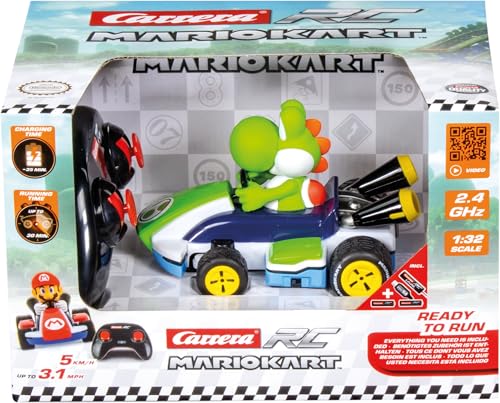 Carrera RC I 2,4GHz Mario Kart Race Kart 1:32 I Yoshi RC-Fahrzeug I Offiziell lizenziert I Authentisches Design I Für Nintendo-Fans I Ferngesteuertes Auto von Carrera