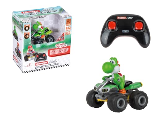 Carrera RC I 2,4GHz Mario Kart Yoshi Quad 1:40 I Ferngesteuertes Quad I Offiziell lizenziert I Authentisches Design I Für Nintendo-Fans I Rasante Action I Offroad-Spaß von Carrera