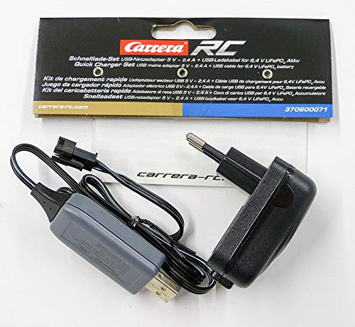 Carrera RC SCHNELLLADE - Set - 5V 2,4A USB Netzteil GS+ USB Kabel für 6,4V LifePo4 Akku 370600071" von Carrera