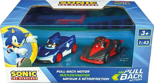 Pull & SPEED - 15813023 - Sonic The Hedgehog I 2 Fahrzeuge mit Rückziehmotor I Authentische SonicICharaktere I eigene Sammlung I Maßstab 1:43 I ab 3 Jahren von Pull & SPEED