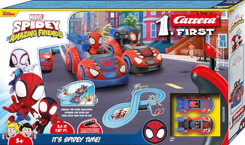 Carrera - 20063049 - Carrera First I Spidey Web Spinners Rennbahn-Set I Auto für Rennbahn | Rennbahnen und lizensierte Slotcars | bis zu 2 Spieler | Für Kinder ab 3 Jahren & Erwachsene von Carrera