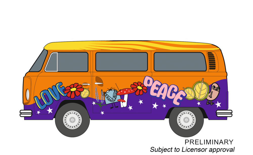 VW Bus T2b "Peace and Love" von Carrera