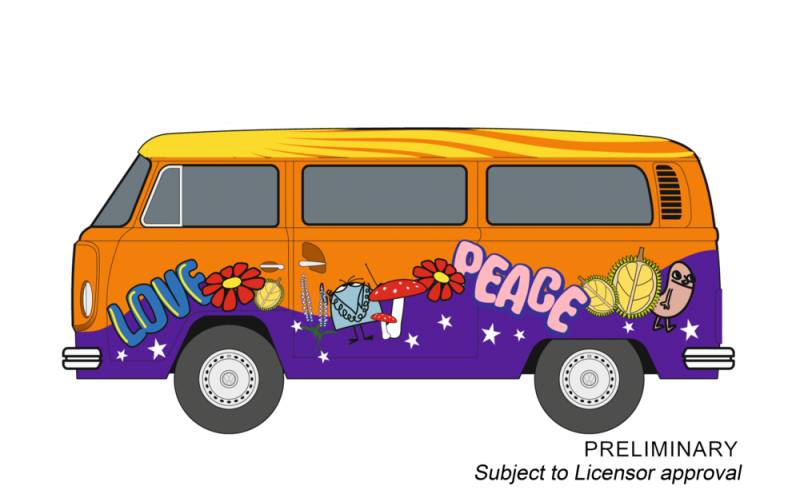 VW Bus T2b "Peace and Love" von Carrera