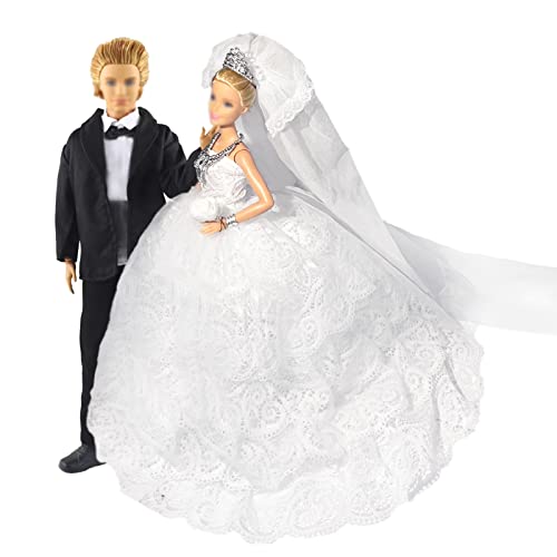 12 Stück Traumhochzeit Kleidung Geschenkset Hochzeitskleidung Puppe Kleider Puppenbekleidung Abendkleid Kleidung mit Brautschleier für 11.5 Zoll Mädchen Puppen von Carreuty