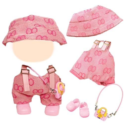 4 Pcs Pink Doll Clothes 4 Pcs Puppe Kleidung für 17cm Puppen, Rosa Puppe Outfit Zubehör-Sets enthalten 1 Lätzchen Hosen 1 Anhänger 1 Hüte1 Schuhe Mädchen Puppe 4 Pcs Pink Doll Clothes 4 Pcs Puppe Kleidung für 17cm Puppen, Rosa Puppe Outfit Zubehör-Sets enthalten 1 Lätzchen Hosen 1 Anhänger 1 Hüte1 Schuhe Mädchen Puppe von Carreuty