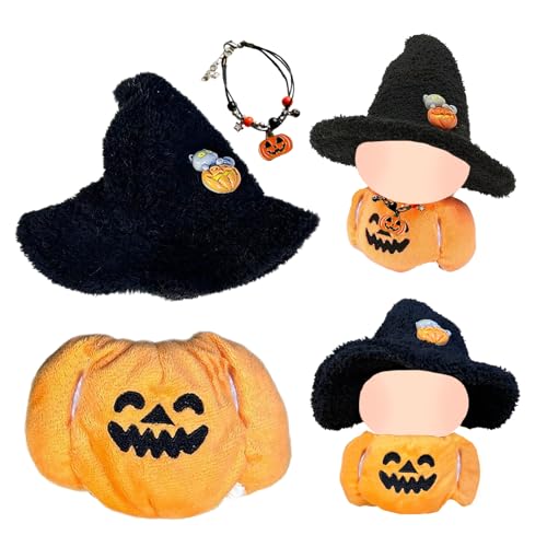 3 Stück 17cm Mini Niedlich Puppen Kleidung Set, Puppenkleidung Outfit Zubehör mit 1 Kürbis Onesie 1 Hexenhut 1 Halloween Halskette Plush Toy Keychain Puppen Kleidung für Jungen Mädchen DIY Geschenk 3 Stück 17cm Mini Niedlich Puppen Kleidung Set, Puppenkleidung Outfit Zubehör mit 1 Kürbis Onesie 1 Hexenhut 1 Halloween Halskette Plush Toy Keychain Puppen Kleidung für Jungen Mädchen DIY Geschenk von Carreuty
