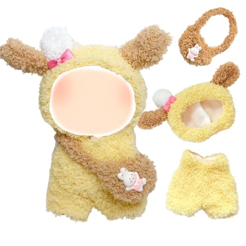 3 Stück Puppenkleidung und Zubehör für 17cm Plüsch Puppe Gelb Welpen Puppen Kleidung Sets Enthalten Overall Haarband Tasche Mädchen Jungen, Puppe 3 Stück Puppenkleidung und Zubehör für 17cm Plüsch Puppe Gelb Welpen Puppen Kleidung Sets Enthalten Overall Haarband Tasche Mädchen Jungen, Puppe von Carreuty