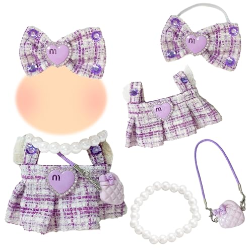 4 Stück Lila Puppe Kleidung für 17cm Puppen, Süßes Puppe Outfit Puppenkleidung mit 1 Rock, 1 Haarspange, 1 Halskette und 1 Handtasche, Puppe 4 Stück Lila Puppe Kleidung für 17cm Puppen, Süßes Puppe Outfit Puppenkleidung mit 1 Rock, 1 Haarspange, 1 Halskette und 1 Handtasche, Puppe von Carreuty