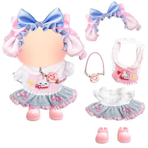 5 Stück Kleidung Outfits für 17 cm Plüschpuppen, 17 cm Rosa Hasen Puppenkleidung Enthält Kopfbedeckung + Anhänger + Lätzchen + Rock + Schuhe, Geschenk für Mädchen Kinder Keine Puppe 5 Stück Kleidung Outfits für 17 cm Plüschpuppen, 17 cm Rosa Hasen Puppenkleidung Enthält Kopfbedeckung + Anhänger + Lätzchen + Rock + Schuhe, Geschenk für Mädchen Kinder Keine Puppe von Carreuty