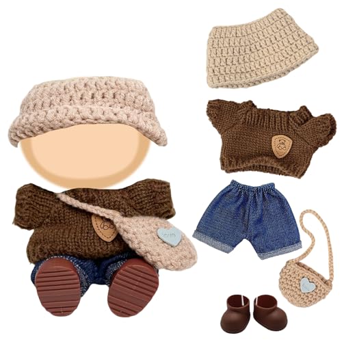 5 Stück Puppe Kleidung für 17cm Puppen, braun Puppe Outfit Zubehör-Sets enthalten 1 Pullover 1 Hose 1 Hut 1 Schuhe 1 Tasche Mädchen Puppe 5 Stück Puppe Kleidung für 17cm Puppen, braun Puppe Outfit Zubehör-Sets enthalten 1 Pullover 1 Hose 1 Hut 1 Schuhe 1 Tasche Mädchen Puppe von Carreuty