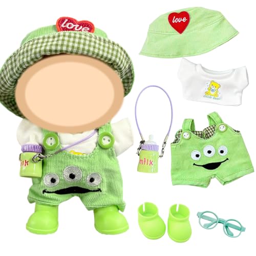 6 Stück Grüne Kleidung für 17cm Plüschpuppe, Puppen Augen Monster Puppen Outfit Zubehör Sets mit T-Shirt Lätzchen Hose Hut Schuhe Anhänger Rahmen Keine Puppe 6 Stück Grüne Kleidung für 17cm Plüschpuppe, Puppen Augen Monster Puppen Outfit Zubehör Sets mit T-Shirt Lätzchen Hose Hut Schuhe Anhänger Rahmen Keine Puppe von Carreuty