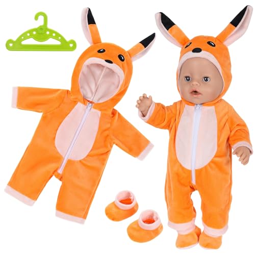 Baby Kleidung für 14-17 Zoll Baby Puppen, Puppenkleidung mit Socken Aufhänger, Fuchs Puppenkleidung für 35-43 cm Neugeborene Baby Puppen Mädchen (Puppe Nicht Enthalten) Orange Baby Kleidung für 14-17 Zoll Baby Puppen, Puppenkleidung mit Socken Aufhänger, Fuchs Puppenkleidung für 35-43 cm Neugeborene Baby Puppen Mädchen (Puppe Nicht Enthalten) Orange von Carreuty
