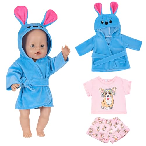 2 Sätze Puppenkleidung Kompatibel mit 35-43 cm New Born Baby Puppen, Blau Kleidung Outfits Puppe Zubehör eine Schlafanzug Kurzarm Shorts für 14–18 Zoll Puppen Geschenke für Mädchen Jungen 2 Sätze Puppenkleidung Kompatibel mit 35-43 cm New Born Baby Puppen, Blau Kleidung Outfits Puppe Zubehör eine Schlafanzug Kurzarm Shorts für 14–18 Zoll Puppen Geschenke für Mädchen Jungen von Carreuty