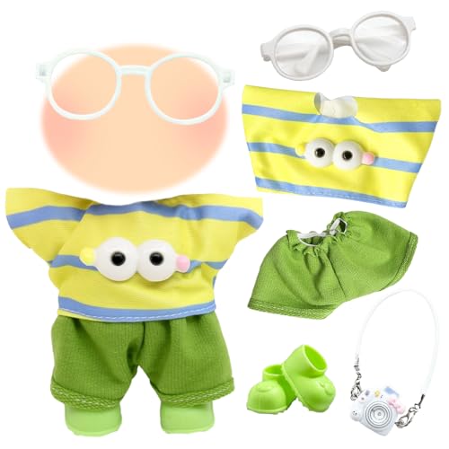 5 Stück 17cm Mini Grün Niedlich Puppen Kleidung Set, Puppenkleidung Outfit Zubehör mit Hemd Hose Schuhe Kamera Brille Plush Toy Keychain Puppen Kleidung für Jungen Mädchen DIY Geschenk Halloween 5 Stück 17cm Mini Grün Niedlich Puppen Kleidung Set, Puppenkleidung Outfit Zubehör mit Hemd Hose Schuhe Kamera Brille Plush Toy Keychain Puppen Kleidung für Jungen Mädchen DIY Geschenk Halloween von Carreuty