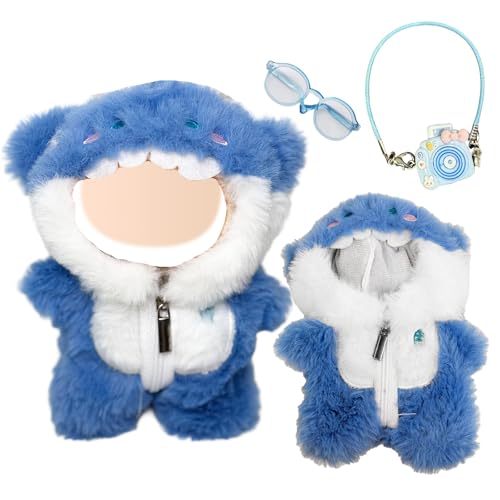 Puppenkleidung für 17cm Puppen, Blauer Hai Puppen Kleidung mit Brillen Kamera-Anhänger für die 17 cm Mini Plüschpuppe, Puppen Nicht im Lieferumfang Enthalten Hellblau Puppenkleidung für 17cm Puppen, Blauer Hai Puppen Kleidung mit Brillen Kamera-Anhänger für die 17 cm Mini Plüschpuppe, Puppen Nicht im Lieferumfang Enthalten Hellblau von Carreuty