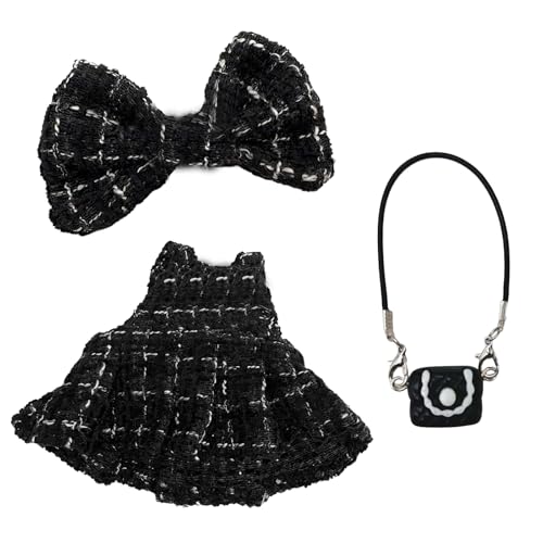 Puppenkleidung für 17 cm Puppen, Kutte Outfit Schleife Clips Tasche nur Bekleidungs Kleidung für die 17 cm Mini Plüsch Puppen, Nicht im Lieferumfang Enthalten Schwarz Puppenkleidung für 17 cm Puppen, Kutte Outfit Schleife Clips Tasche nur Bekleidungs Kleidung für die 17 cm Mini Plüsch Puppen, Nicht im Lieferumfang Enthalten Schwarz von Carreuty