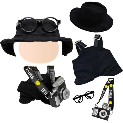 4 Pcs Schwarz Puppe Kleidung für 17cm Puppen, Puppe Outfit Zubehör-Sets Enthalten Verstellbaren Trägern Mütze Brille Alte Kamera, Puppe Nicht im Lieferumfang Enthalten 4 Pcs Schwarz Puppe Kleidung für 17cm Puppen, Puppe Outfit Zubehör-Sets Enthalten Verstellbaren Trägern Mütze Brille Alte Kamera, Puppe Nicht im Lieferumfang Enthalten von Carreuty