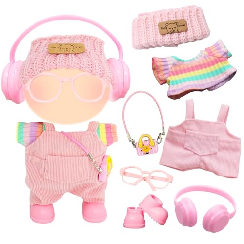 7 Stück 17cm Mini Niedlich Puppen Kleidung Set, Puppenkleidung Outfit Zubehör mit 1 Overall 1 Oberteil 1 Hut 1 Brille 1 Kopfhörer 1 Tasche 1 Paar Schuhe für Jungen Mädchen DIY Geschenk Halloween 7 Stück 17cm Mini Niedlich Puppen Kleidung Set, Puppenkleidung Outfit Zubehör mit 1 Overall 1 Oberteil 1 Hut 1 Brille 1 Kopfhörer 1 Tasche 1 Paar Schuhe für Jungen Mädchen DIY Geschenk Halloween von Carreuty