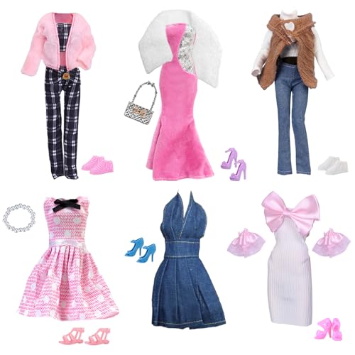 19 PuppenKleidung Kompatibel mit Barbie Puppen, Fischschwanzkleid Set Plüschweste Set Plüschjacken Set Polka Dot Kleid Schleifen Kleid Jeans Kleid 2 Accessoires 7 Schuhe für 11,5 Zoll Puppen Geschenk 19 PuppenKleidung Kompatibel mit Barbie Puppen, Fischschwanzkleid Set Plüschweste Set Plüschjacken Set Polka Dot Kleid Schleifen Kleid Jeans Kleid 2 Accessoires 7 Schuhe für 11,5 Zoll Puppen Geschenk von Carreuty
