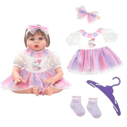 4 Stück Puppenkleidung für 50-55 cm Puppe Rosa Puppenkleider Zubehör für 20-22 Zoll Baby Puppe Puppezubehör Enthalten Kleider Socken Schmetterling Kleiderbügel Geschenk Kinder 4 Stück Puppenkleidung für 50-55 cm Puppe Rosa Puppenkleider Zubehör für 20-22 Zoll Baby Puppe Puppezubehör Enthalten Kleider Socken Schmetterling Kleiderbügel Geschenk Kinder von Carreuty