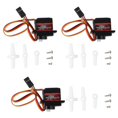 Carriere 3 Teile/Los Servo 9G Digitaler Servomotor Hochgeschwindigkeitslenkung RC Servo Kunststoffgetriebe Servo für 1/16 1/18 1/24 RC Auto Boot von Carriere