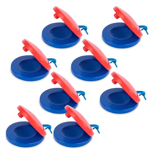 Carriere 8PCS Hölzerne Finger-Castagnetten für Kinder, Einfach zu Halten, Einfach zu Spielen, Musikinstrumente für Kinderparty-Gefälligkeiten, Musikspielzeug, Einfach zu Bedienen von Carriere