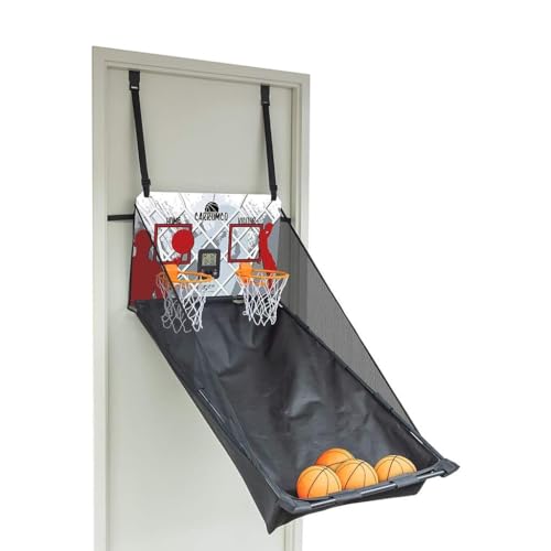 Carromco Basketball Indoor Türspiel – Wurfspiel für 1-2 Spieler, mit vier Bällen, Mini Basketball-Automat Basketballspiel zur Türmontage mit höhenverstellbarer Rückwand und elektronischem LCD-Zähler Carromco Basketball Indoor Türspiel – Wurfspiel für 1-2 Spieler, mit vier Bällen, Mini Basketball-Automat Basketballspiel zur Türmontage mit höhenverstellbarer Rückwand und elektronischem LCD-Zähler von Carromco