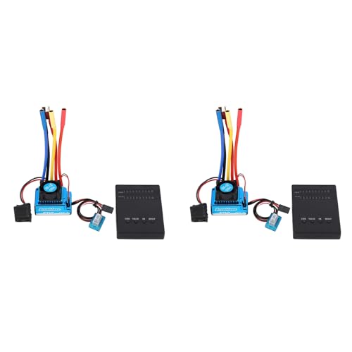 Carruuba 2X 1:10 Auto 120A Wasserdicht Bürstenlos Esc + Programm Karten Kombination Einzelheiten, für 1/10 Rc Auto von Carruuba