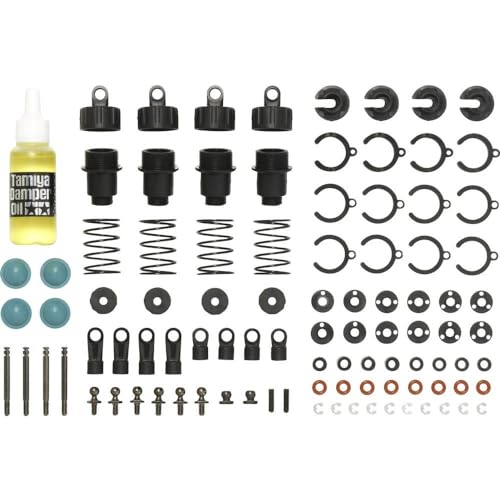 CARSON 500908234-Tuningsatz TT-02, Tuningset für Tamiya Chassis, Ersatzteil, Modellbau, Zubehör, Tuningteile, schwarz von Carson