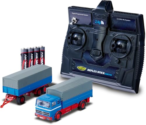 Carson 1:87 MB 1620 Plane mit Anhänger 100% RTR blau - Fahrfertiges Modell, RC Auto, H0 Auto,RC Modell,Diorama Fahrzeug, Ferngesteuerter LKW, Remote Controled Truck Carson 1:87 MB 1620 Plane mit Anhänger 100% RTR blau - Fahrfertiges Modell, RC Auto, H0 Auto,RC Modell,Diorama Fahrzeug, Ferngesteuerter LKW, Remote Controled Truck von Carson