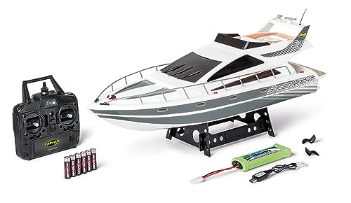 Carson 500108045 Speed Yacht 2.4G 100% RTR - Ferngesteuertes Boot, RC Boot, Ferngesteuertes Boot für Kinder und Erwachsene, inklusive Fernsteuerung, White von Carson