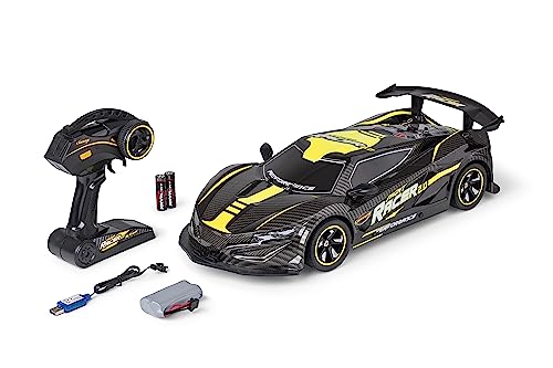 Carson 500404249 1:10 Night Racer 2.0 2.4GHz 100% RTR gelb - Ferngesteuertes Auto, LED-Beleuchtung, inkl. Batterien und Fernsteuerung, Fahrzeit ca. 40 min von Carson