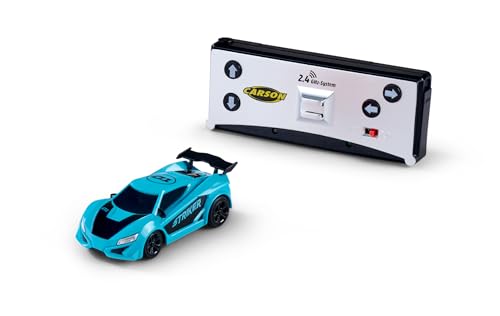 Carson 500404274 1:60 Nano Racer Striker 2.4GHz türkis - Ferngesteuertes Auto, RC Fahrzeug, RC Auto, Fahrzeit 20 min, Reichweite 30m, RC Auto für Kinder, RC Spielzeug für Kinder von Carson