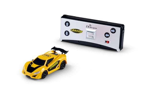 Carson 500404275 1:60 Nano Racer Striker 2.4GHz - Gelb, Fernsteuerbares Auto, RC-Fahrzeug für Kinder, Fahrzeit 20 Min, Reichweite 30m Carson 500404275 1:60 Nano Racer Striker 2.4GHz - Gelb, Fernsteuerbares Auto, RC-Fahrzeug für Kinder, Fahrzeit 20 Min, Reichweite 30m von Carson