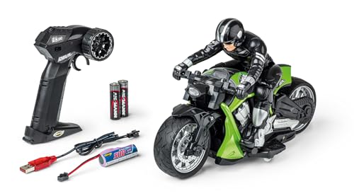 Carson 500404280 RC Devil Bike 100% RTR grün - Ferngesteuertes Motorrad, 50 Minuten Fahrzeit, RC Bike, Geschenk für Kinder, RC Auto, RC Spielzeug, Ferngesteuertes Auto von Carson