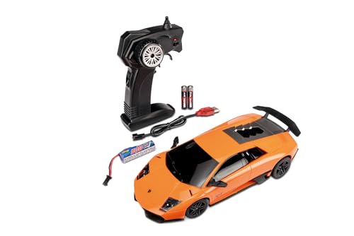 Carson 500404307 1:24 Lamborghini Murcielago SV 2.4G 100% RTR - Ferngesteuertes Auto, LED-Beleuchtung, Fahrzeit ca. 60 min, RC Auto, RC Fahrzeug, RC Auto 1:24, Ferngesteuertes Spielzeug von Carson