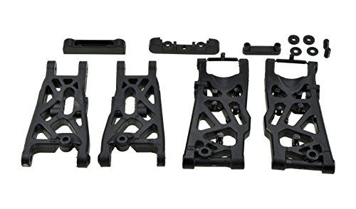 Carson 500405669 - X10EB-2WD Querlenker und Halter-Set V/H, Zubehör, Schwarz von Carson