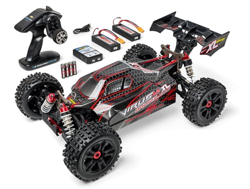 Carson 500409080 1:8 Virus 4.2 XL 100% RTR schwarz/rot - RC Auto, Ferngesteuertes Auto, Geschwindigkeit bis zu 80 km/h, 100% RTR Modell, inklusive Fernsteuerung von Carson